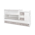 Bed MiniMAX NEW white+artwood /mattress base - level 2/